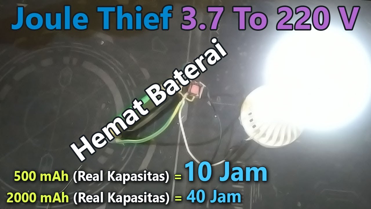 Lampu JT 3.7 to 220 Volt Nyala 10 Jam Cuma Pakai 1 Baterai Abal-Abal, Hemat Baterai
