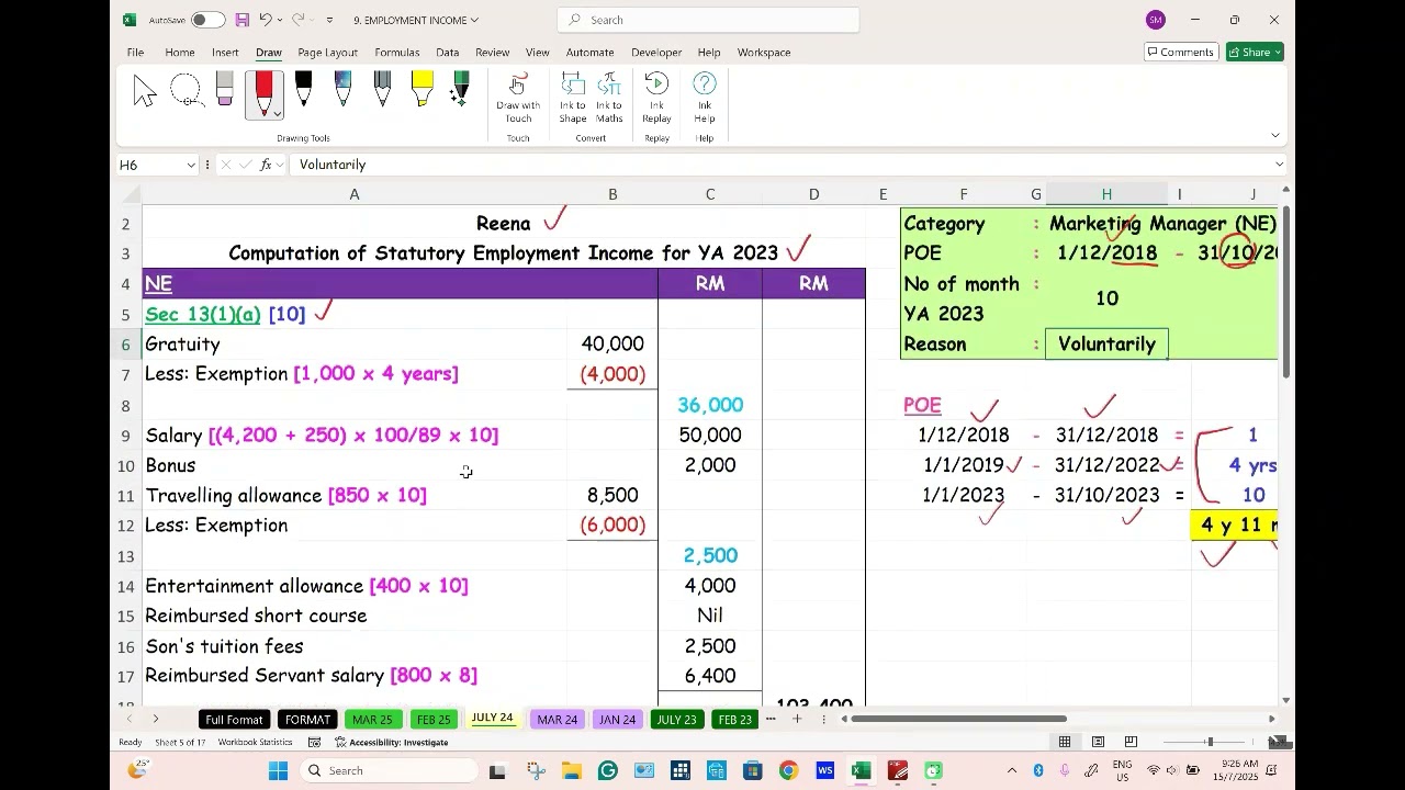 EMPLOYMENT INCOME - JULY 2024