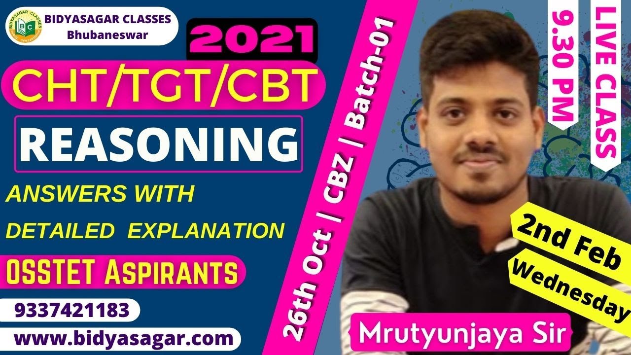 Previous Year TGT/CHT High School Teacher 2021 (26th Oct CBZ Shift-1) Reasoning Question Discussion