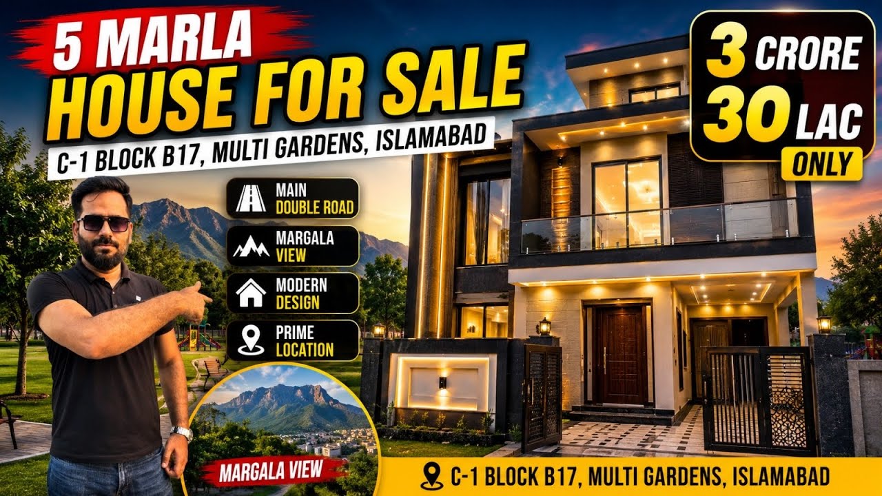 5 Marla Designer House for sale in C1 block B17 Multi Gardens Islamabad 