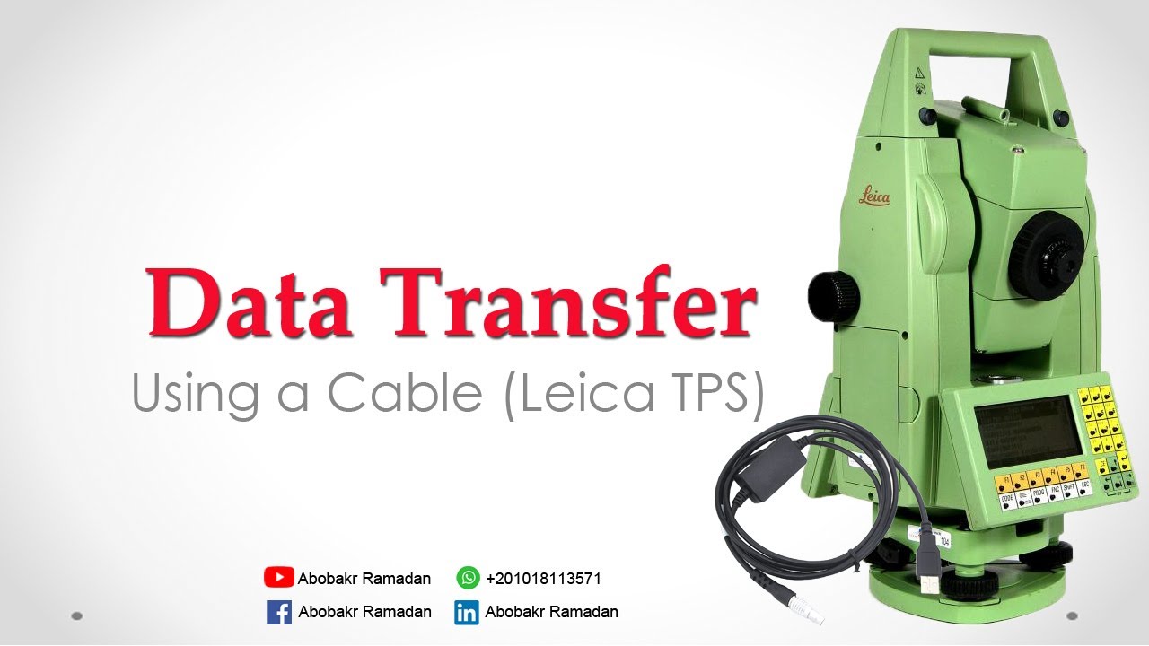 leica Total station data transfer using cable نقل أرصاد توتال استيشن لايكا من خلال كابل