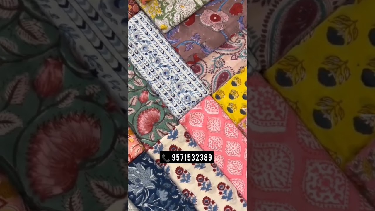 Sanganeri block printed pure cotton fabric wholesale manushya in Jaipur #viral #youtubeshorts #art