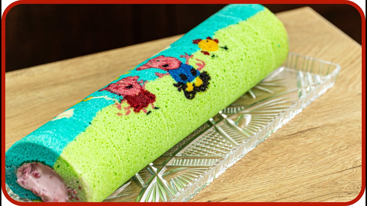 Peppa Wutz Deko Roll Cake zum 3. Geburtstag / für leuchtende Kinderaugen / Peppa Wutz Torte