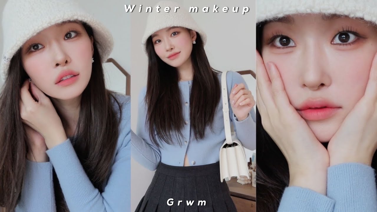 cc) 겨울내내 잘쓰는 색조템으로 grwm+Fashion💕ㅣ쿨톤메이크업ㅣ아랑