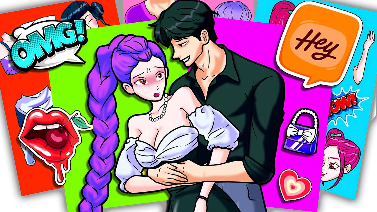 DIY Fantasy Sticker Book | Kpop Demon Hunter Huntrix Girls in Love with Saja Boys