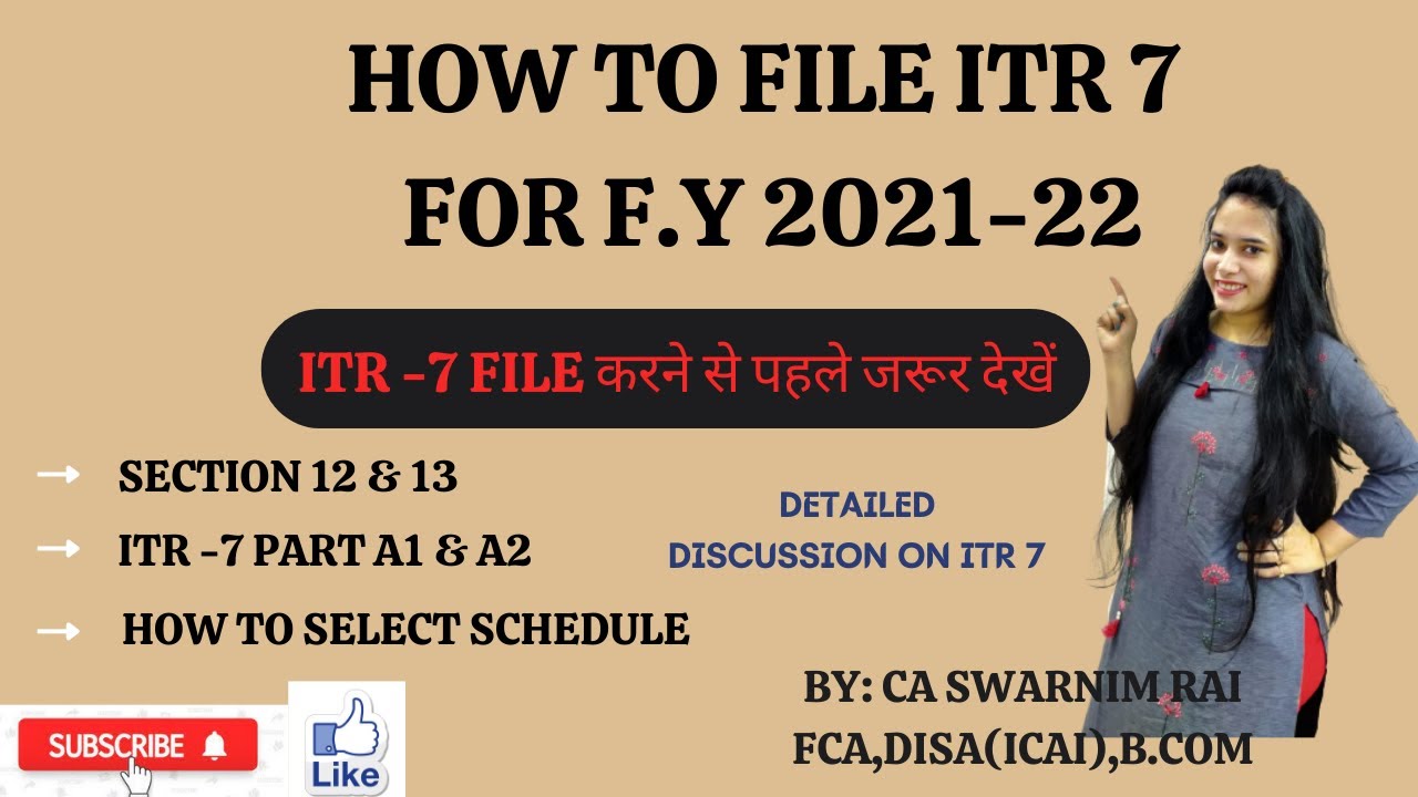 Part 2 - ITR 7 filing for FY 2021-22. How to fill general details in return?
