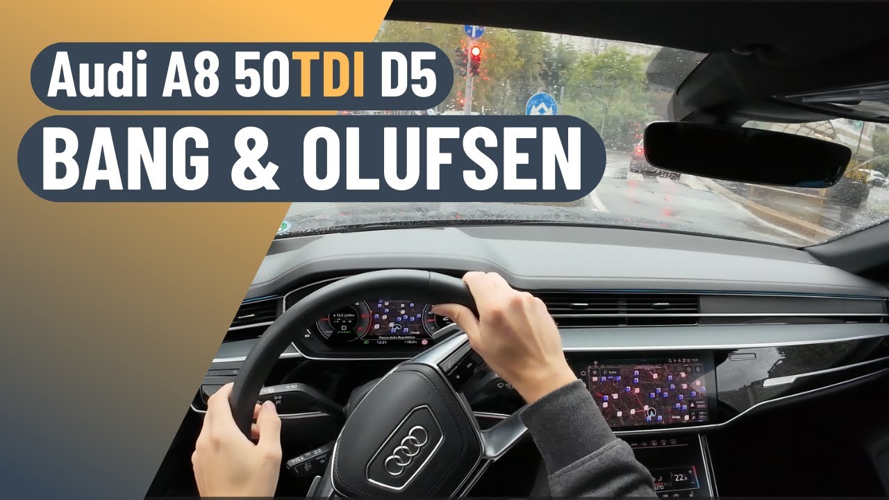 Bang & Olufsen Soundsystem im Audi A8 - Kurze fahrt durch Mailand 4K 60FPS