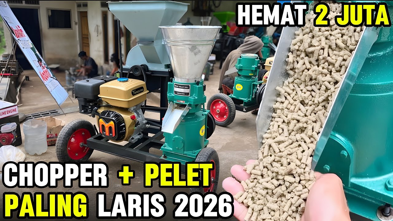 CHOPPER + MESIN PELET TERLARIS 2026 | Sekali Proses, Pakan Jadi & Hemat 2 Juta