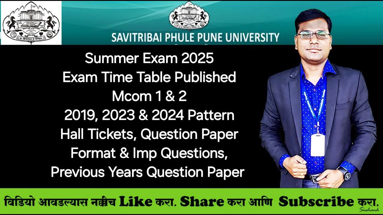 SPPU - Mcom 1 & 2 - 2019, 2023 & 2024 Pattern - Exam Time Table Published - Important Update