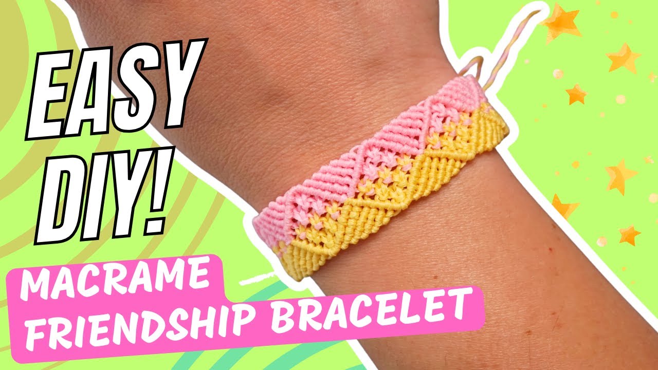 ✨ DIY 2-Color Macrame Friendship Bracelet – Easy & Aesthetic Tutorial! 💖🎨