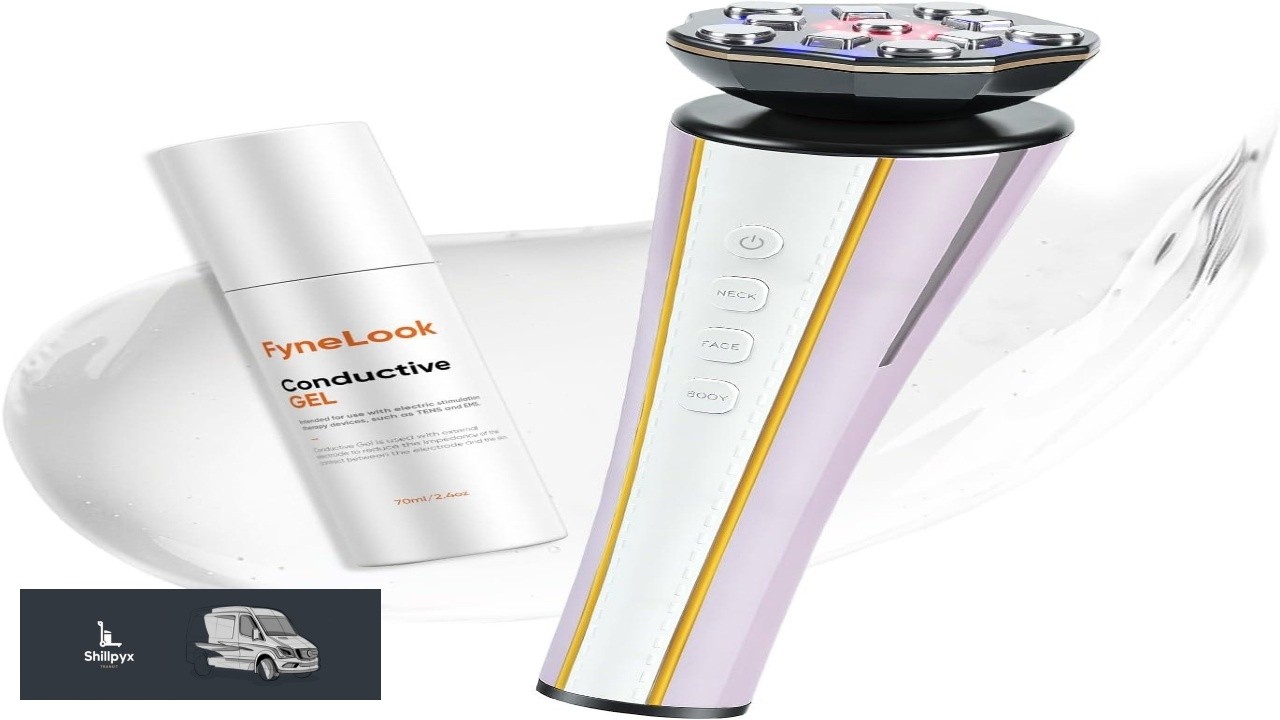 Микротоковый прибор для лица 4 в 1 с красным и синим светом.