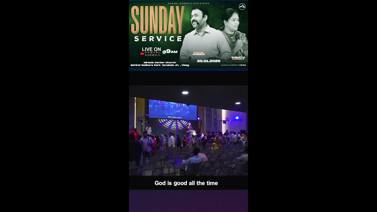 #sundayservice #live | 9 A.M | Samuel Karmoji | Susmitha Karmoji | Miracle Center | 25th Jan 2026