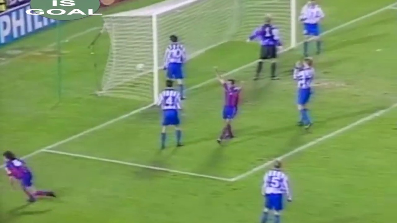 Goal! Jose Maria Bakero. FC Barcelona vs IFK Goteborg. 07.12.1994