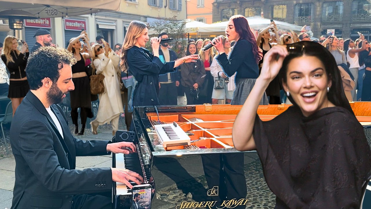 ​ ⁨@KendallJenner⁩ surprised us in the street of Milan.. but she didn't expect what happened next 😮