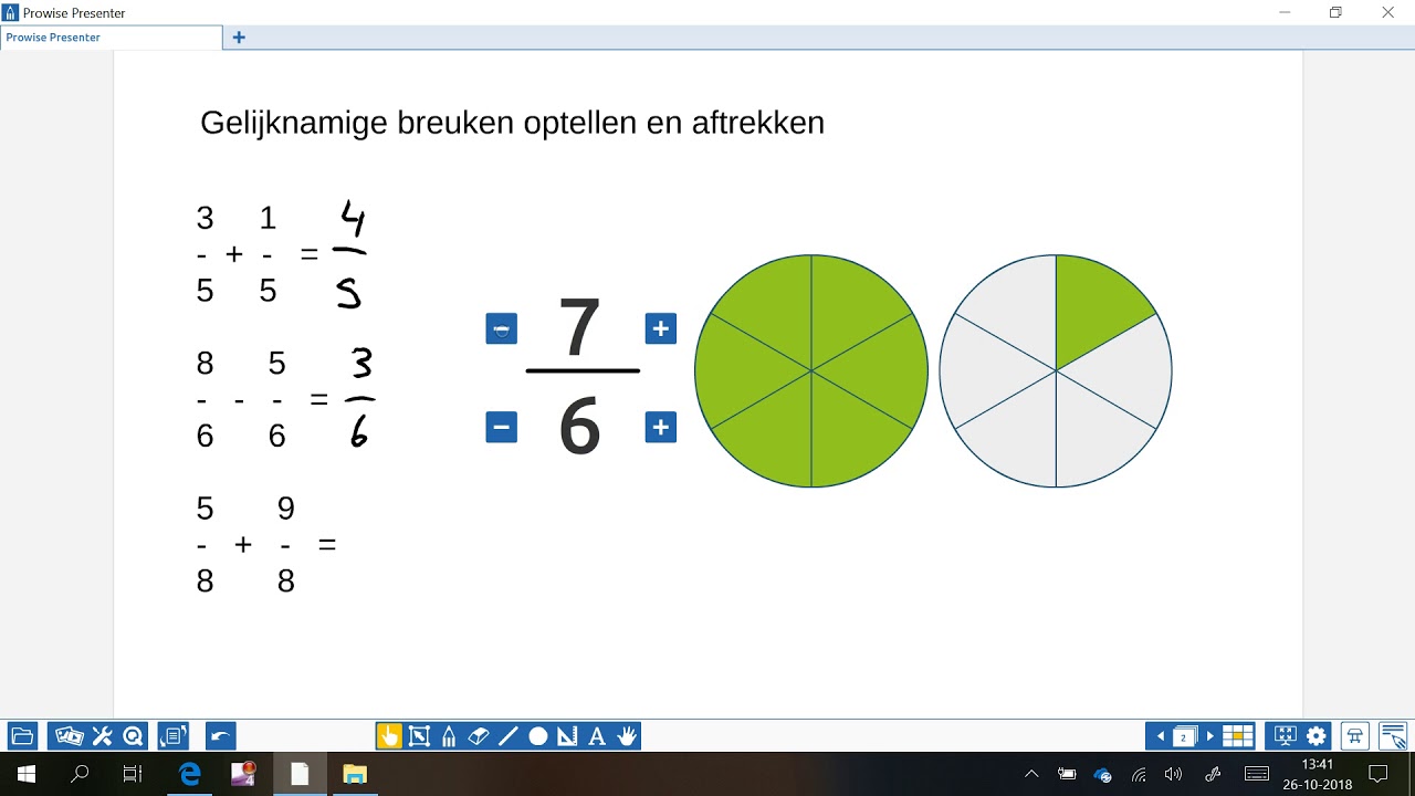 Gelijknamige breuken optellen en aftrekken
