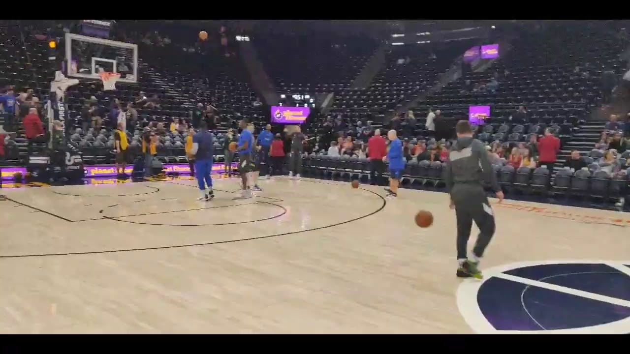 On the floor with Ron Boone and David Locke watching Luka Doncic