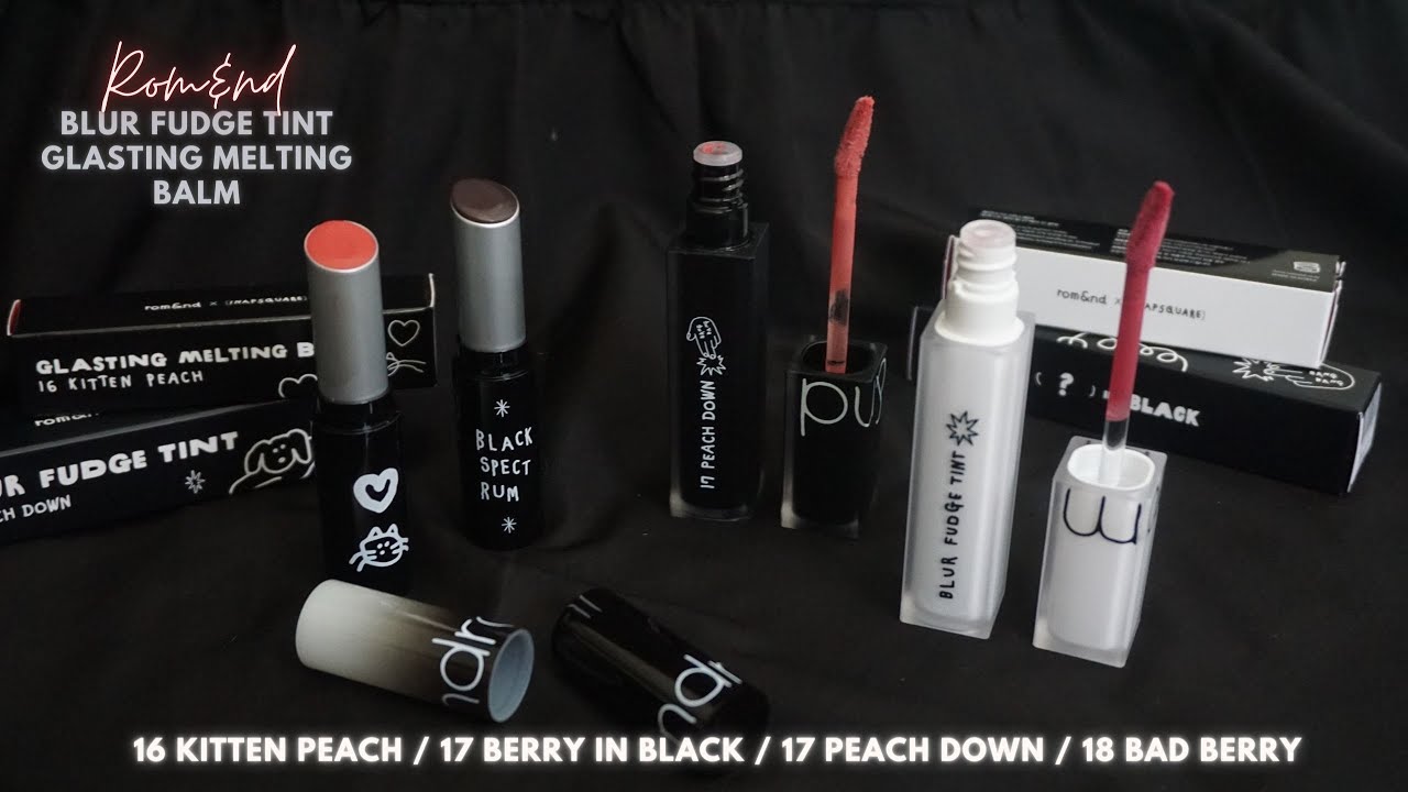 2024 NEW! ROM&ND X INAPSQUARE BLUR FUDGE TINT 16, 17 & GLASTING MELTING BALM 17, 18 | Lululand