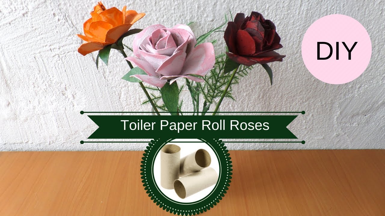 DIY Toilet Paper Roll Roses | How to Make a Rose from a Cardboard Tube | Recycled Flowers Crafts
