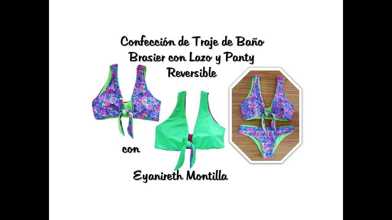 Traje de Baño Brasier Reversible con Lazo