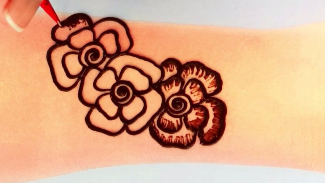 Beautiful Rose Mehndi design - simple Arabic mehndi design - Yesdiy