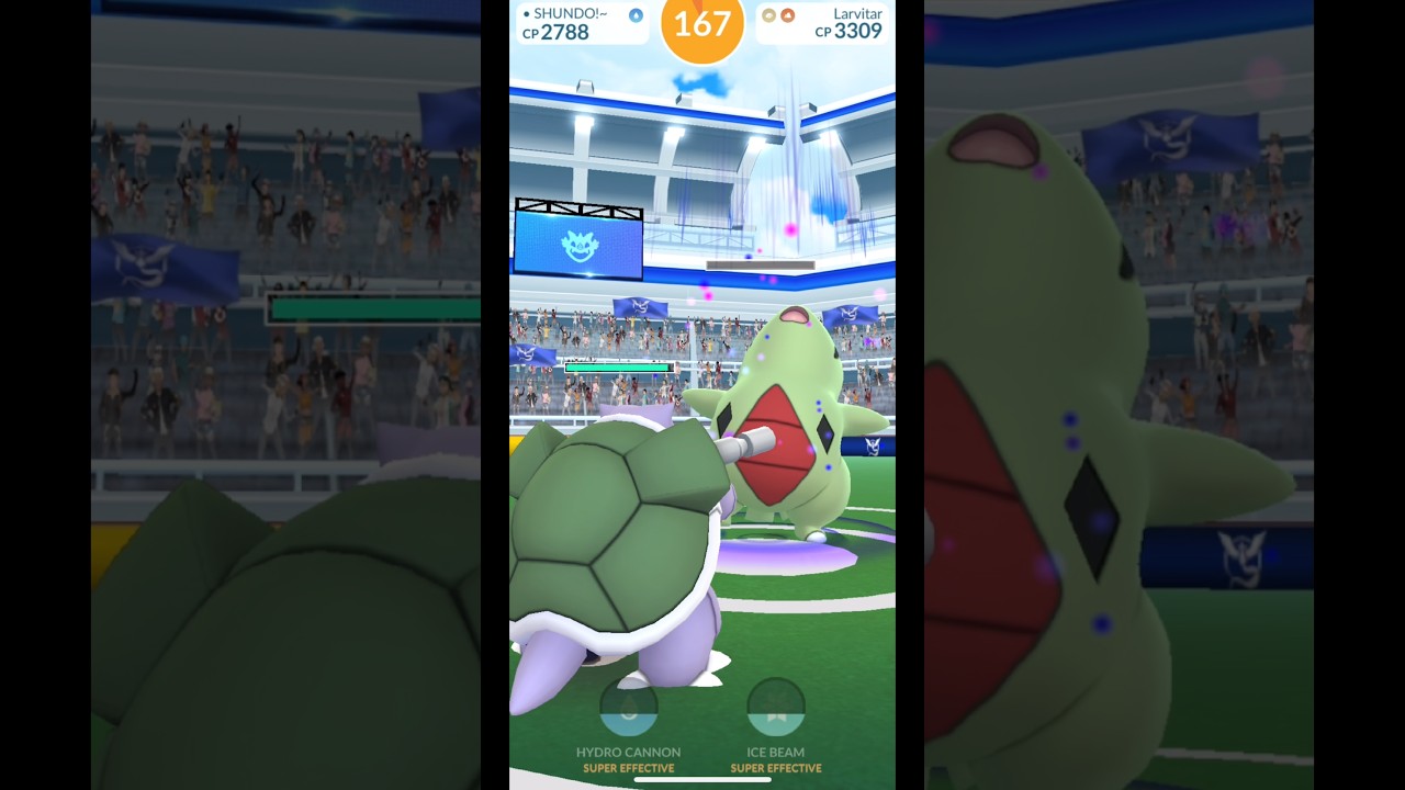 [Pokemon GO] Larvitar Raid Battle #pokemongo #tiktokeffects #larvitar #raidbattle