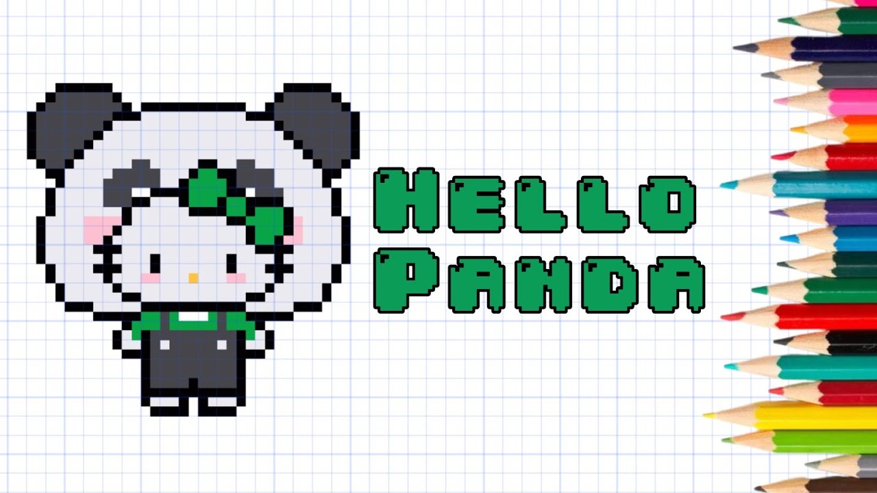 Pixel Art on Tab | How to Draw Hello Panda 🐼