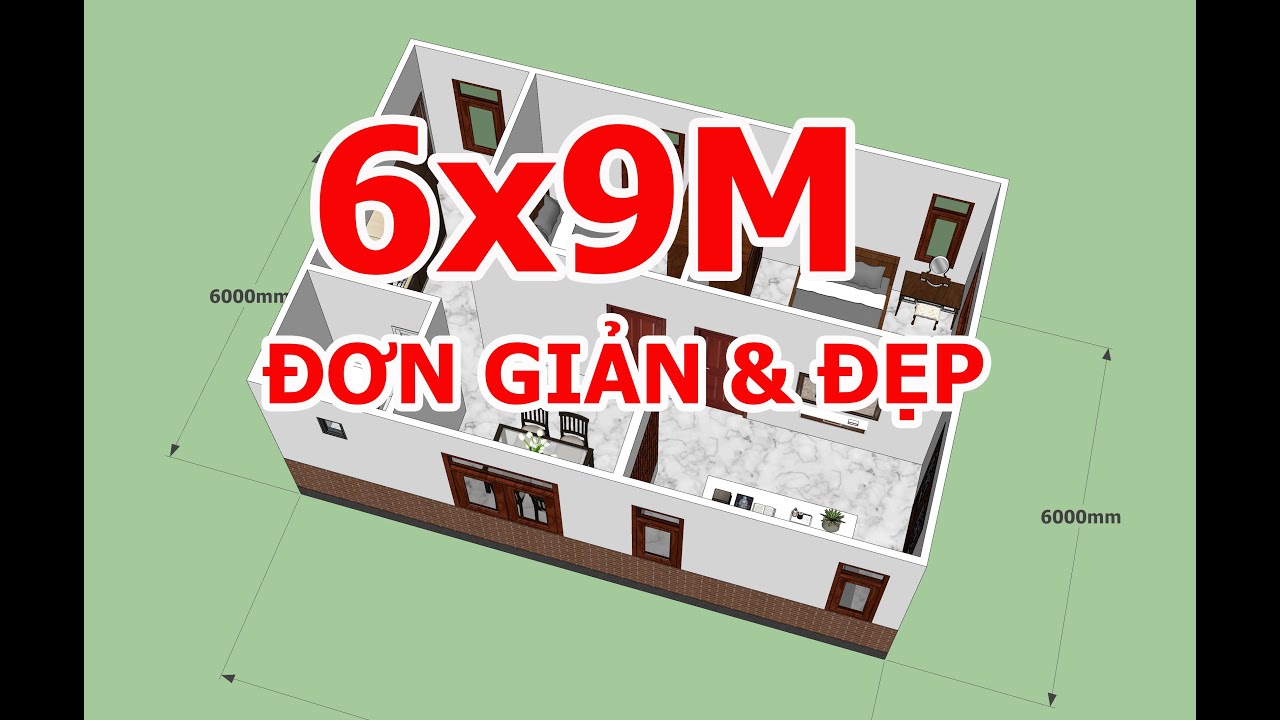 GỢI Ý MẪU NHÀ CẤP 4 NHỎ 6x9M 2 PHÒNG NGỦ ĐƠN GIẢN ĐẸP | KIẾN TRÚC NHÀ VIỆT