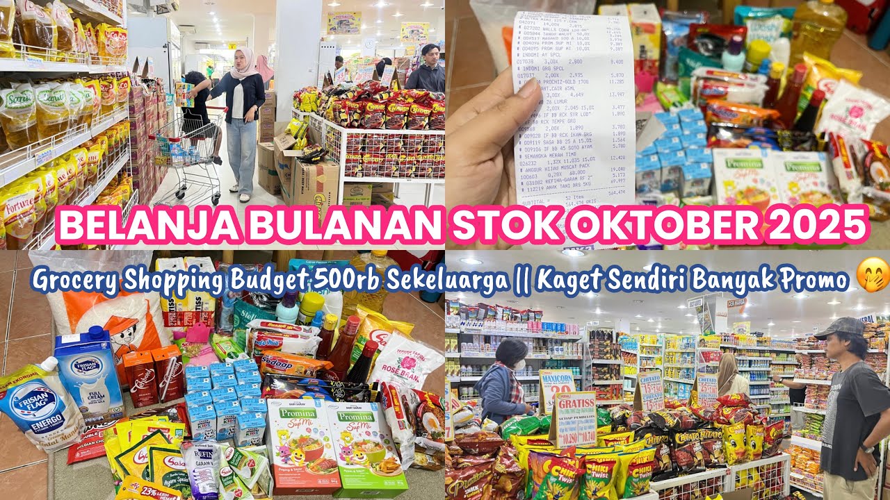 BELANJA BULANAN OKTOBER SESUAI BUDGET CUKUP UNTUK SEKELUARGA || BONGKAR & RAPIHIN BELANJAAN #grocery