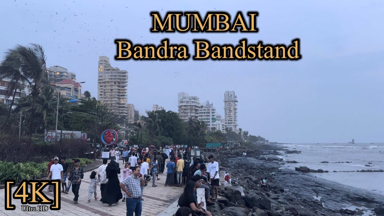 MUMBAI Bandra Bandstand -4K HDR Walking Tour #walkingtour#mumbai#bandrabandstand #mannat #galaxy