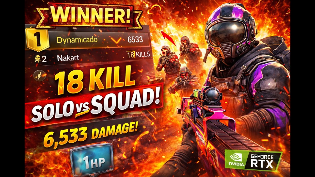 SOLO VS SQUAD 😈 18 KILLS + 6533 DAMAGE (INSANE GAMEPLAY)