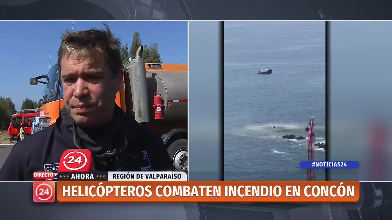 Incendio afect&oacute; durante la tarde a parte alta de Conc&oacute;n | 24 Horas TVN Chile