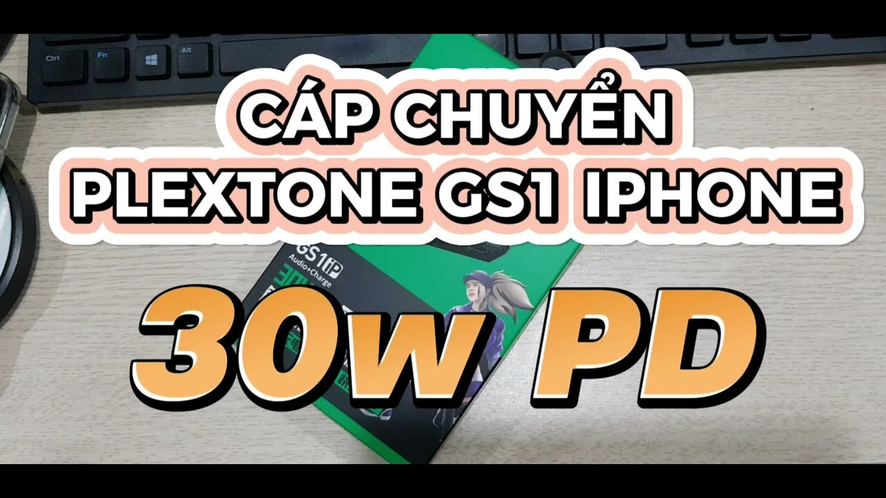 Mở hộp test nhanh cáp chuyển plextone Gs1 ip, sạc nhanh 30w, hỗ trợ mic dành cho iphone8~ iphone14