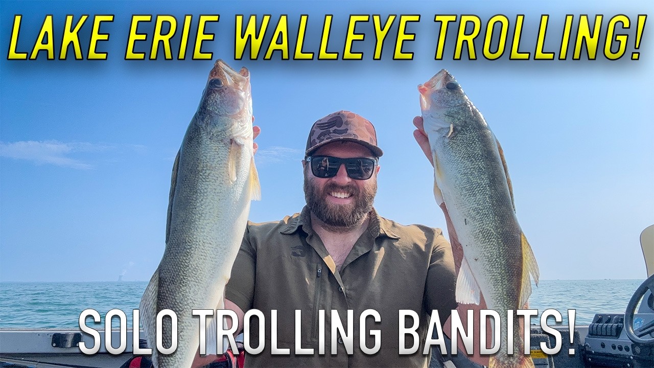 SOLO Trolling for DEEP WALLEYE | Lake Erie Walleye Fishing