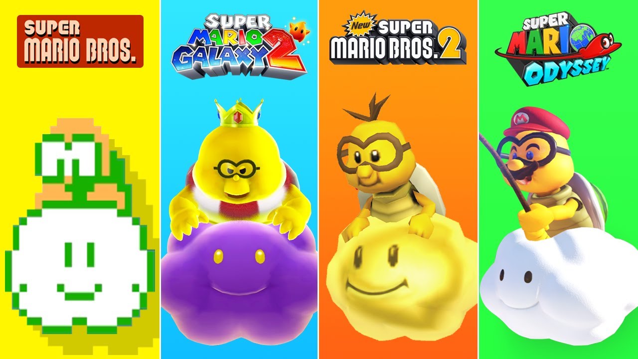 Evolution of Lakitu in Super Mario Games (1985-2021)
