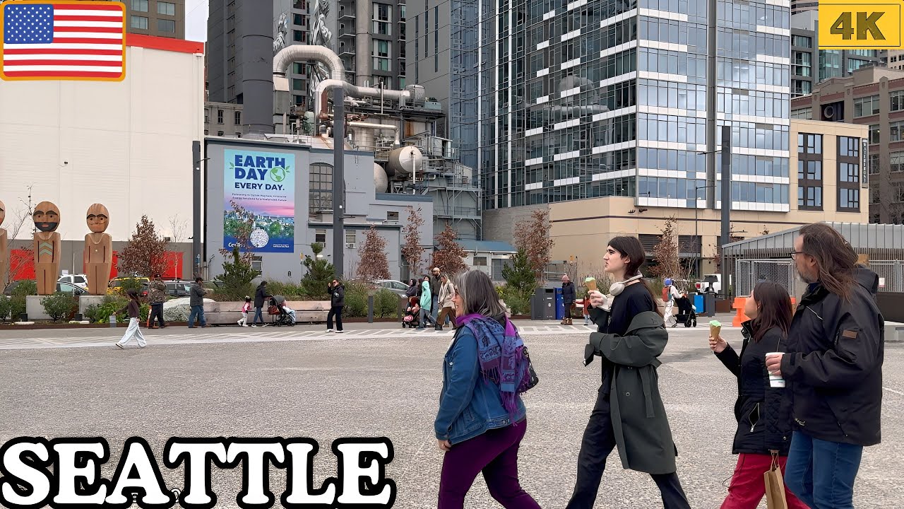 🎅✨Seattle Christmas Downtown Walking Tour | 4K 60fps | Peaceful Holiday Vibes@Chyfum