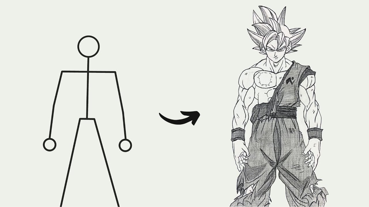 How to Draw Goku Ultra Instinct | Easy Anime Drawing | Dragon Ball Super