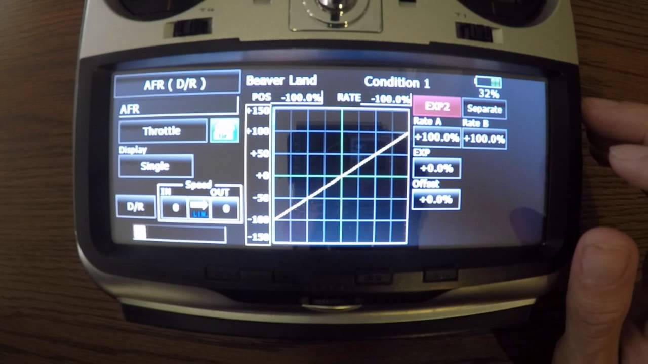Futaba 18MZ Throttle Curve