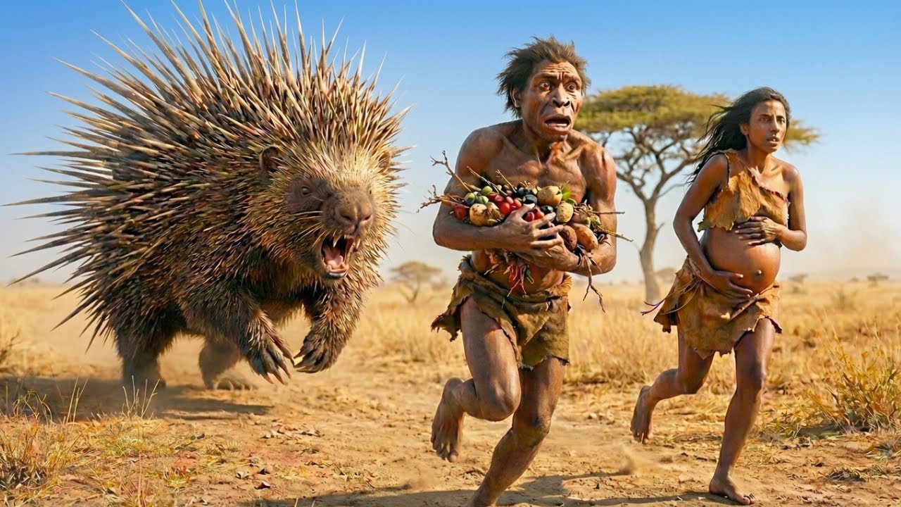 Life Million Years Ago | Prehistoric Tribe vs Giant Porcupine