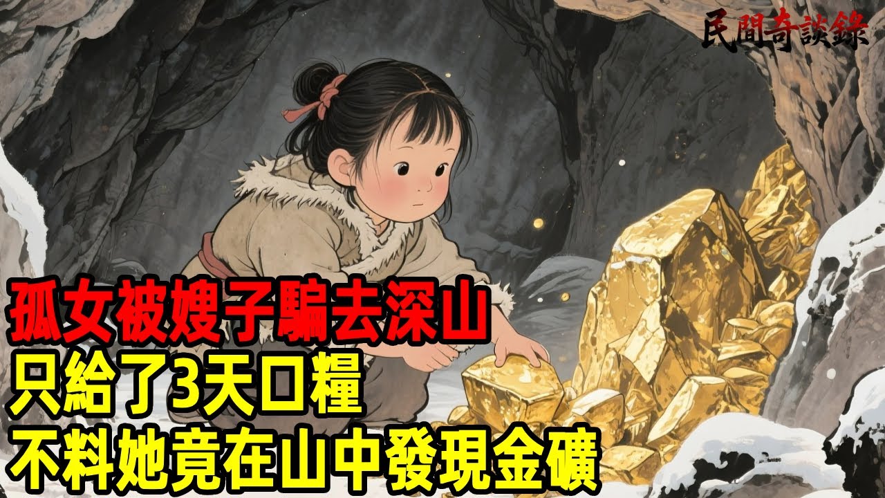 孤女被嫂子騙去深山，只給了3天口糧，不料她竟在山中發現金礦！【民間奇談錄】#民間故事 #台灣傳說 #懸疑故事 #銀髮頻道 #懷舊故事 #助眠故事