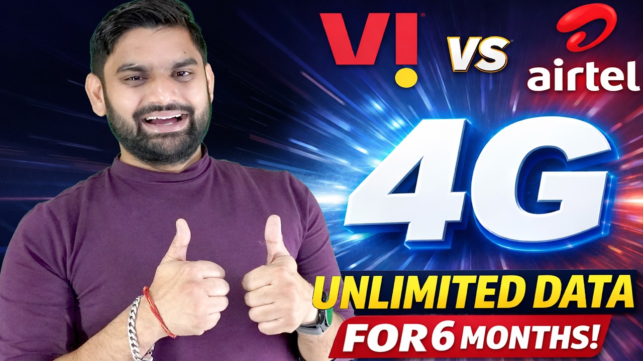 4G Unlimited Data Plan Launched 🔥 For 6 Months Unlimited Internet | Vi vs Airtel |