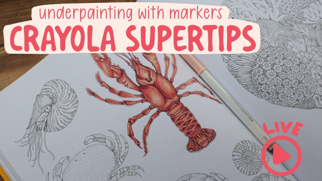 Underpainting with markers | Crayola Supertips & Arrtx Colored Pencils