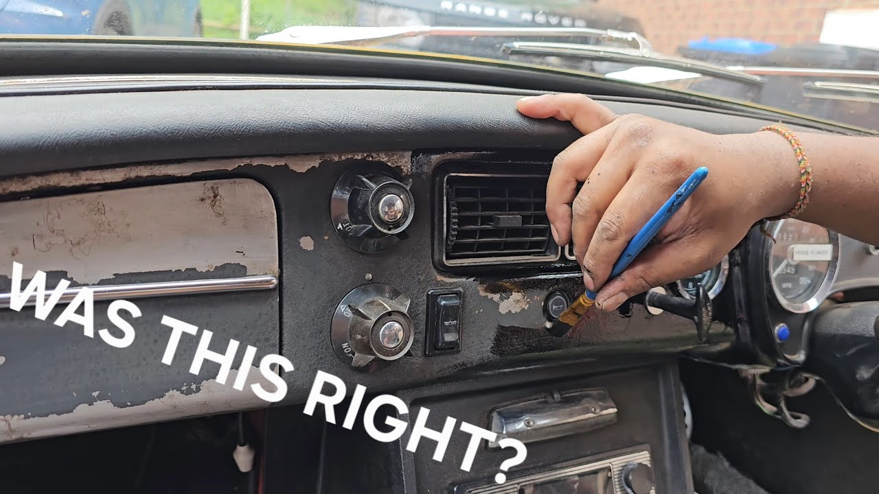 Back To Black - Painting The MGB GT Dashboard #mgb #mgbgt #restoration #handpainted #backtoblack