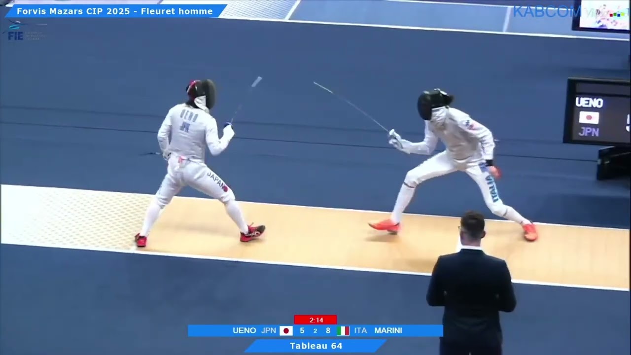 Paris World Cup 2025 SMF - L64 - Ueno Yuto JPN v Tommaso Marini ITA