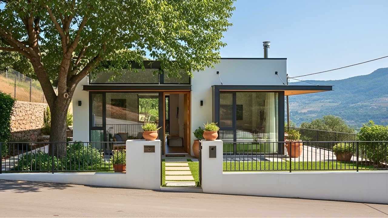 From Quiet Village Road To Modern Sanctuary  Mediterranean Tiny House With Mountain Views