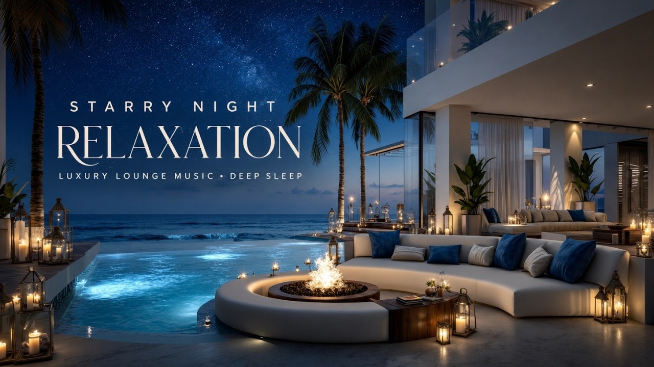 Relaks pod Gwiaździstym Niebem | Luksusowa Muzyka Lounge z Basenu Infinity do Głębokiego Snu ✨