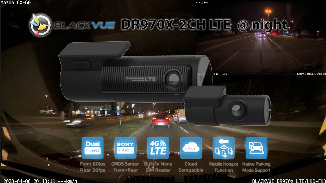 BlackVue DR970X 2CH LTE -  night
