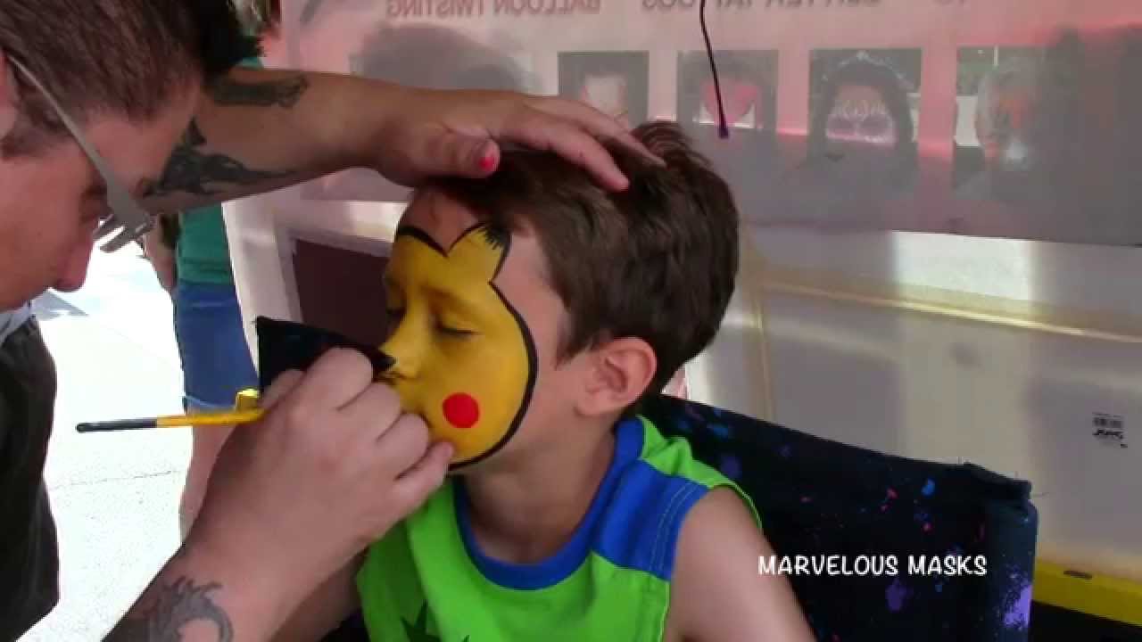 Pikachu Face Painting | Marvelous Masks Chicago Face Painting