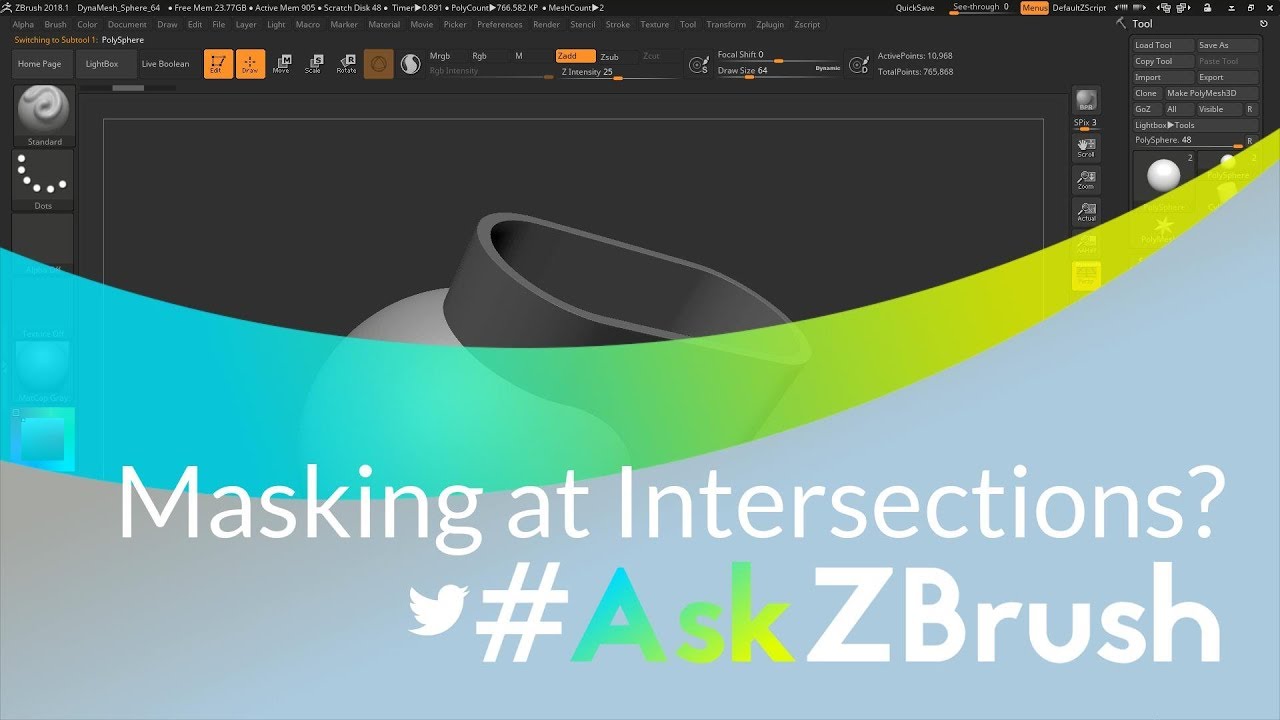 #AskZBrush: “Is there anyway to create a mask where two objects intersect?”