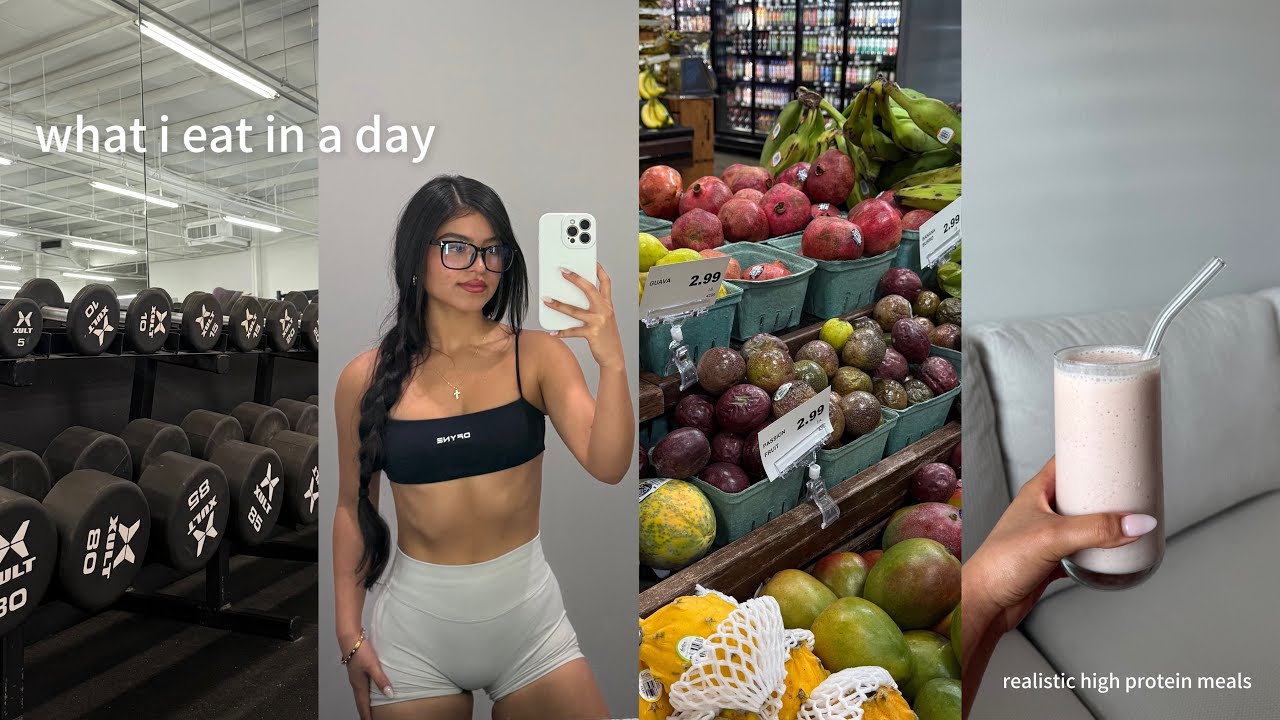 WHAT I EAT IN A DAY | realistic high protein meals to stay on track, leg day & staying disciplined 