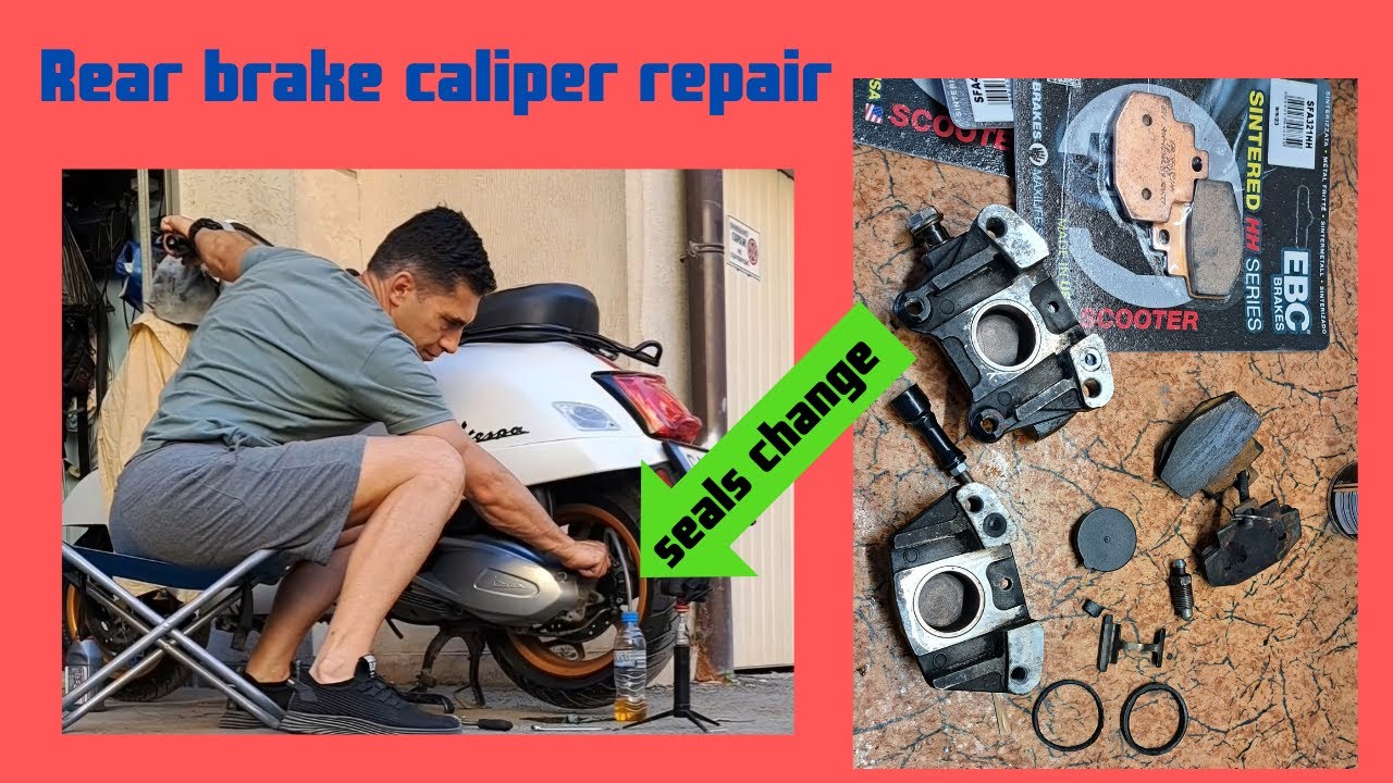 Как отремонтировать сальники заднего тормозного суппорта Vespa GTS 300